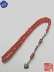 925 Ayar Gümüş Püsküllü Sıkma Kehribar Tesbih