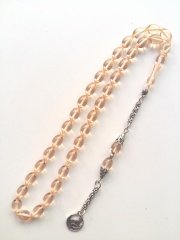 925 Ayar Gümüş Püsküllü Sıkma Kehribar Tesbih