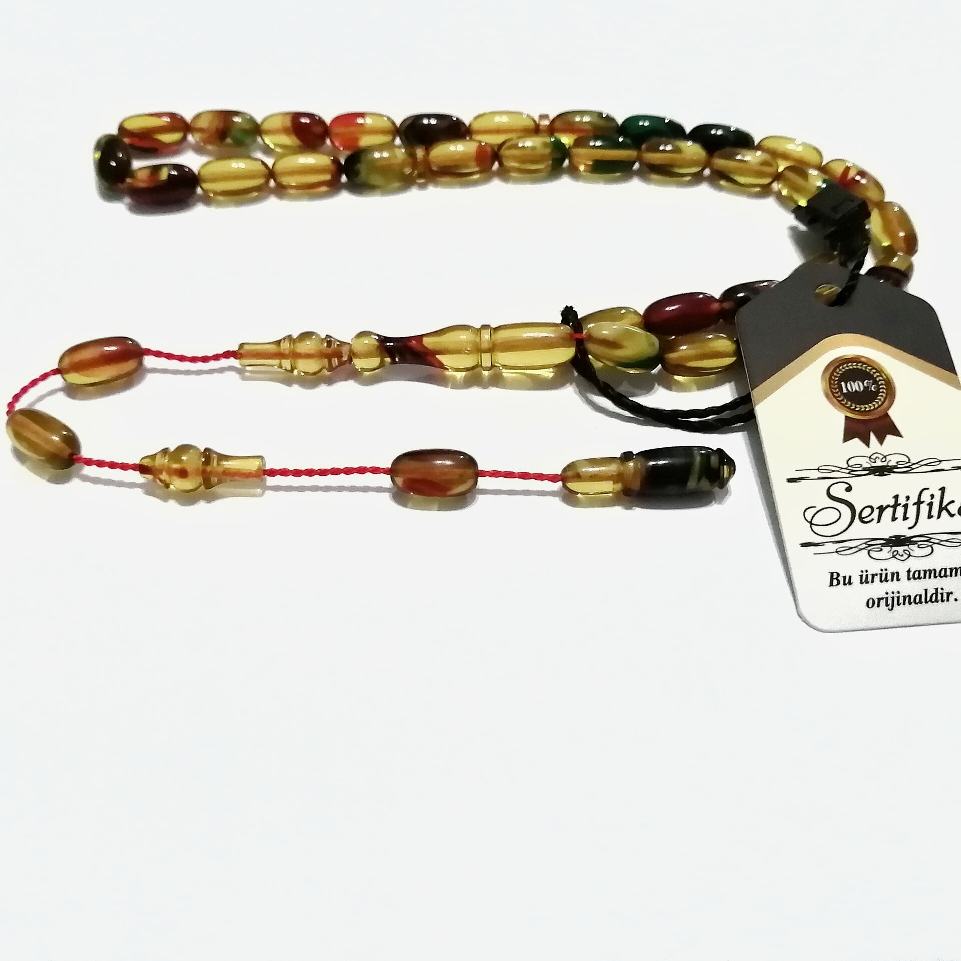 Sistem Püsküllü Şenalp Model Kapsül Kesim Sıkma Kehribar Tesbih