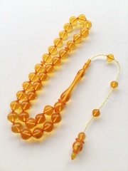 Usta Yapımı Koleksiyonluk Istanbul Kesim Sıkma Kehribar Tesbih