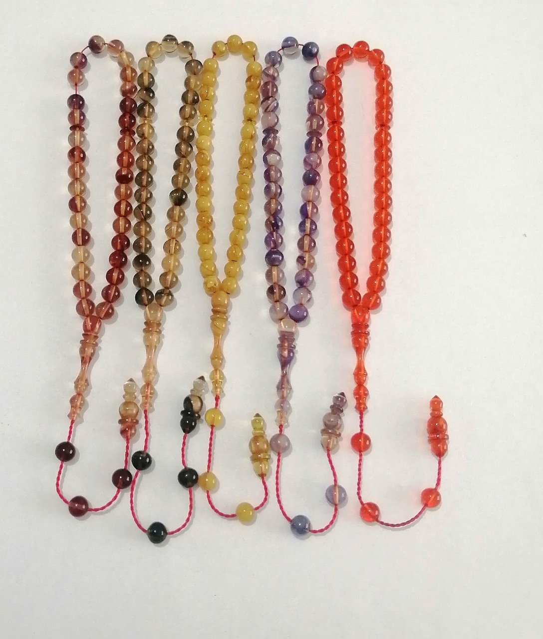 Sistem Püsküllü Küre Kesim Bürokrat Boy 5 li Karışık Sıkma Ateş Lot Tesbih