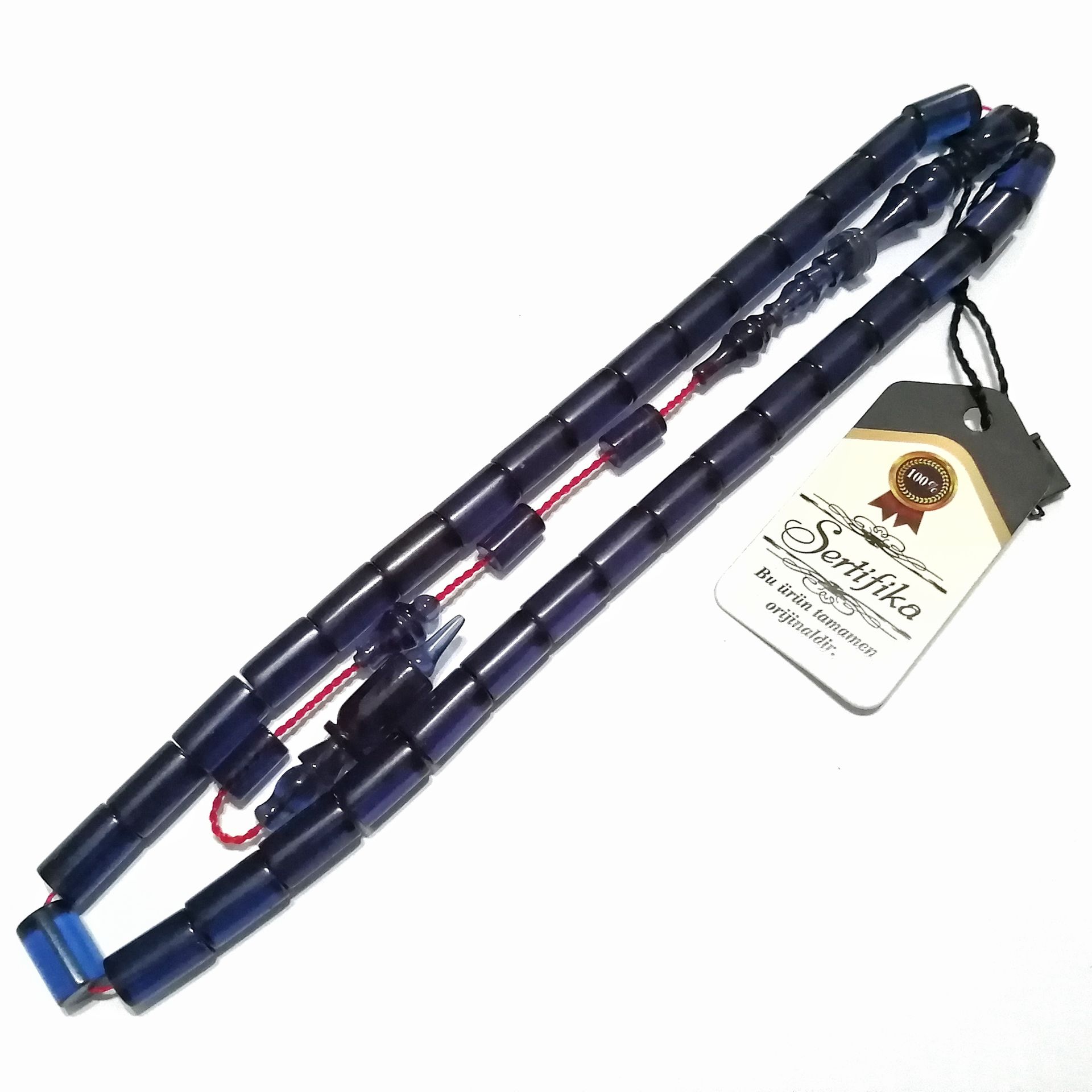 İmamesi Halkalı Sistem Püsküllü  Kesme Model Ateş Kehribar Tesbih