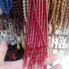 Sistem Püsküllü Kesme Model Kırmızı Ateş Kehribar Tesbih