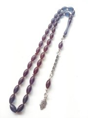 925 Ayar Gümüş Püsküllü Çektikçe Parlayacak Sıkma Kehribar Tesbih