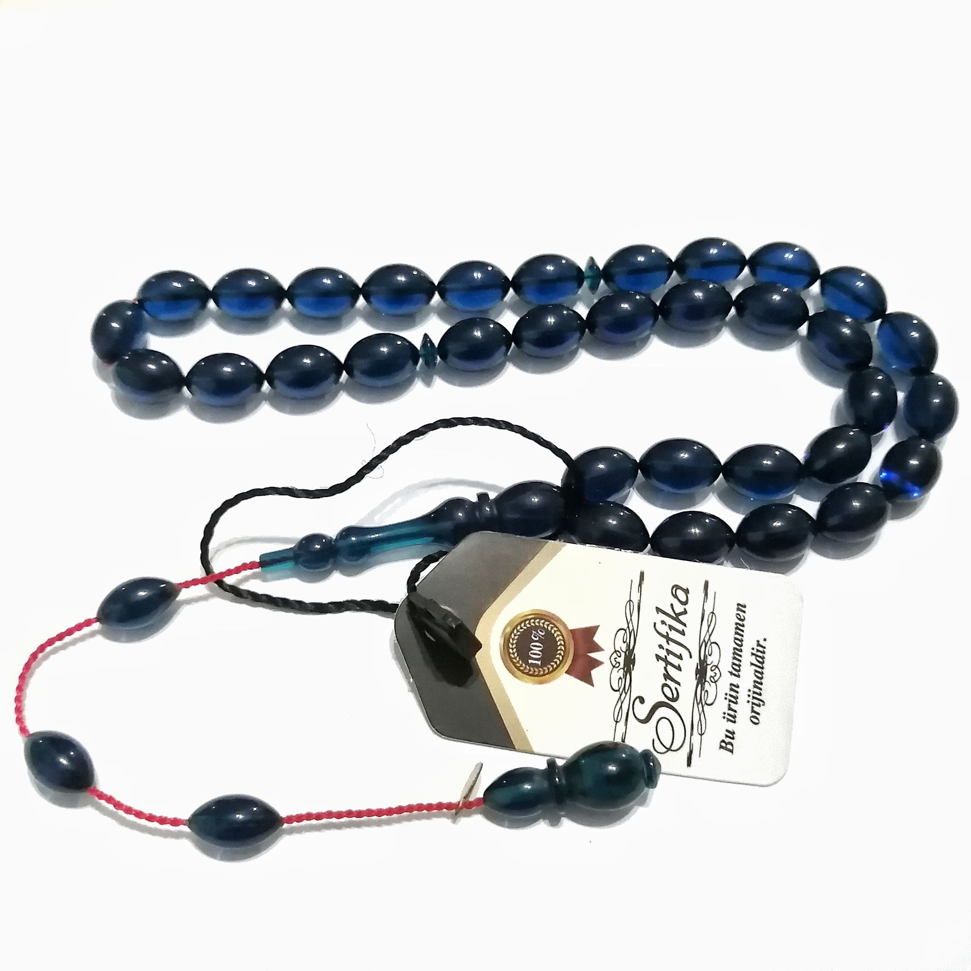 Sistem Püsküllü İç Rengi Parlament Mavisi Beyzi Kesim Ateş Kehribar Tesbih