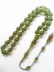 Usta Yapımı Koleksiyonluk Beyzi Kesim Ateş Kehribar Tesbih