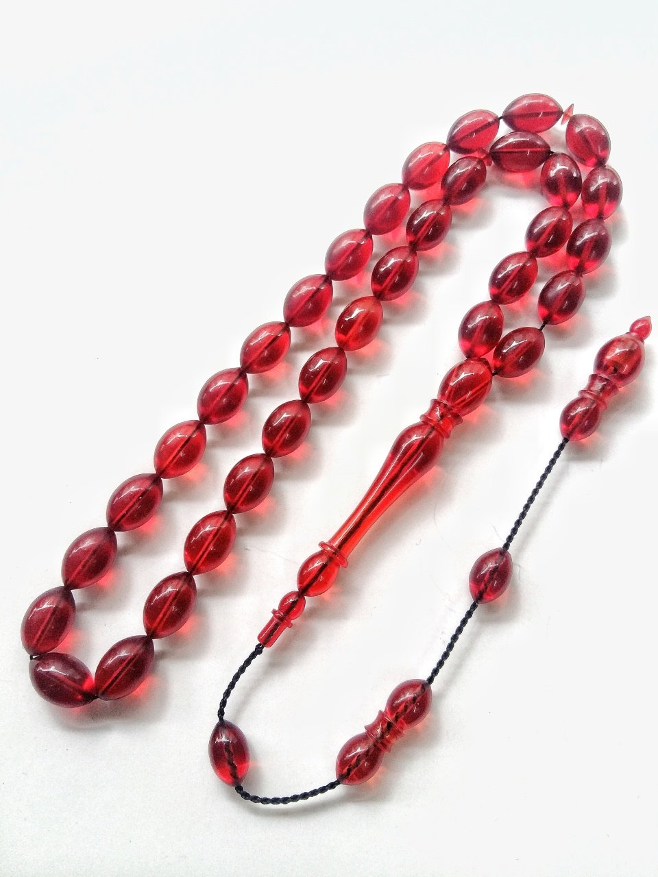 Sistemli Beyzi Kesim Ateş Kehribar Tesbih