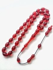 Sistemli Beyzi Kesim Ateş Kehribar Tesbih