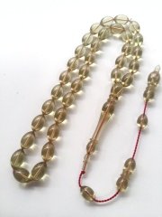 Sistemli Beyzi Kesim Ateş Kehribar Tesbih