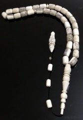 sistem püsküllü özel yapım kapsül kesim geyik boynuzu tesbih