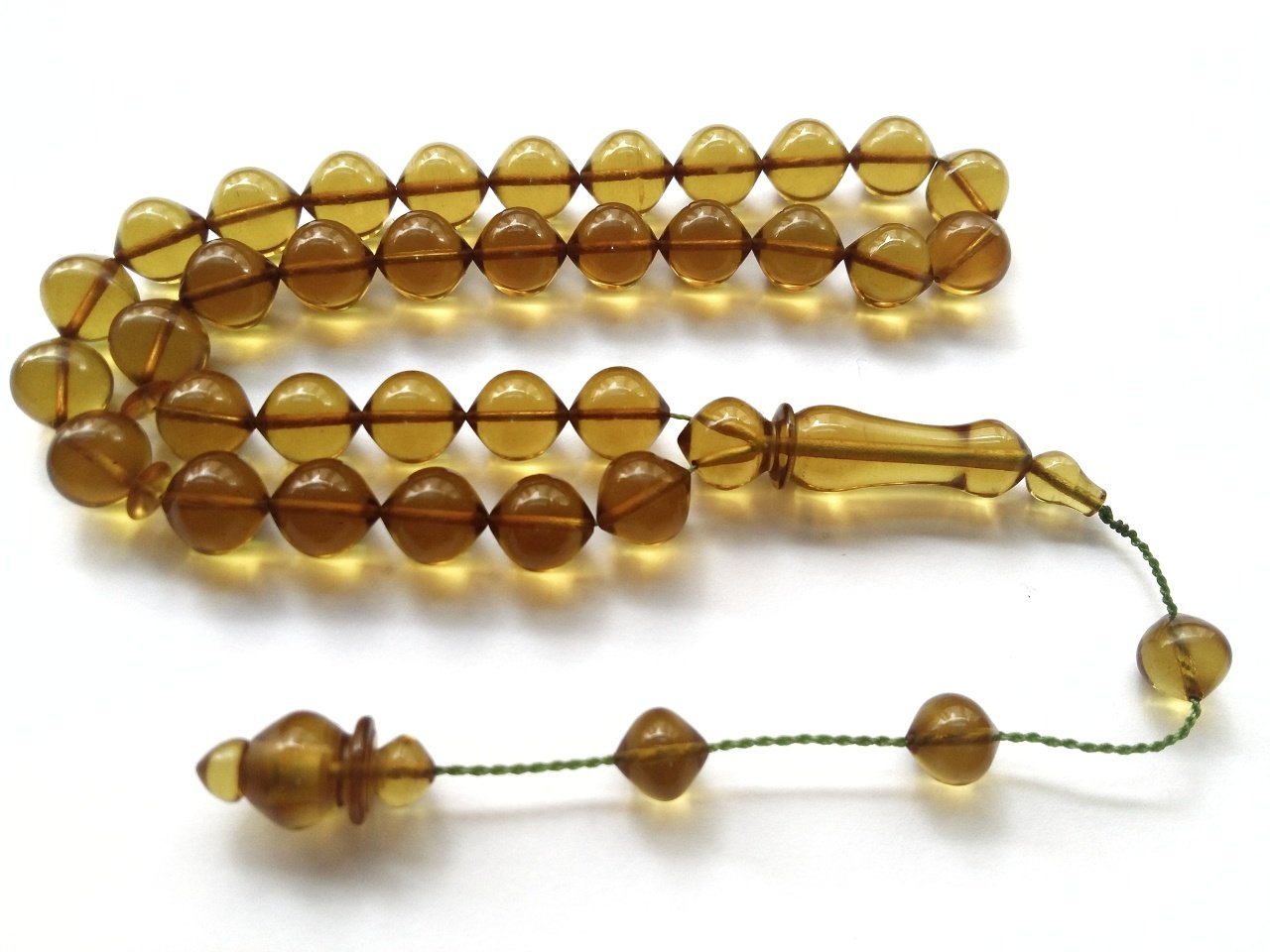 Usta Yapımı Koleksiyonluk Istanbul Kesim Ateş Kehribar Tesbih