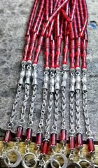 Alpaka Püsküllü Kesme Model Ateş Kehribar Tesbih