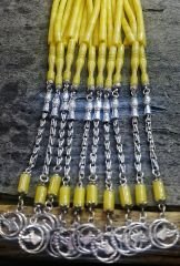 Alpaka Püsküllü Kesme Model Sıkma Kehribar Tesbih