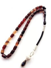 Kazaz Püsküllü Kapsül Kesim Hareli Ateş Kehribar Tesbih