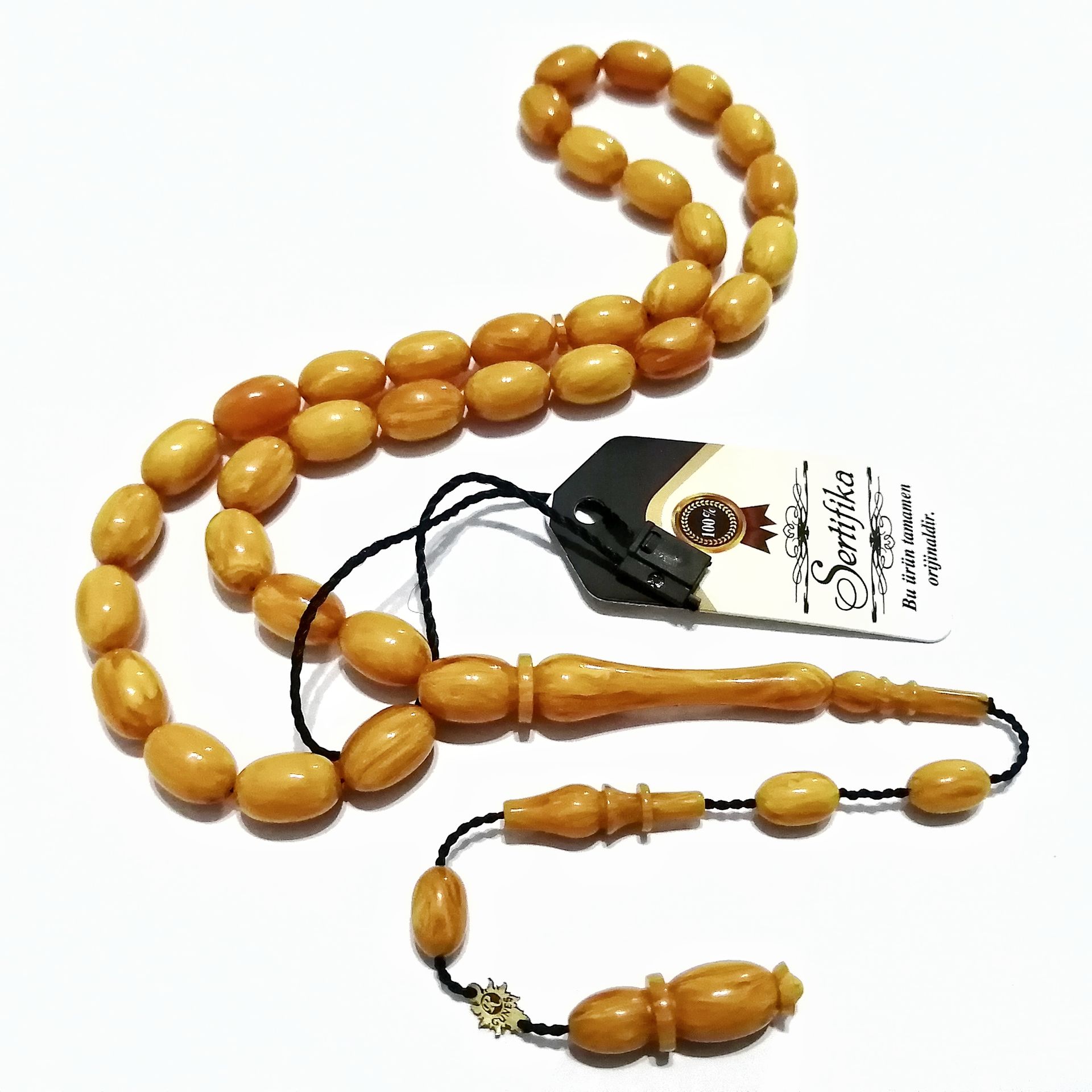 Sistem Püsküllü 06 Delim İmzalı Hatasız Hareli Badem Kesim Çubuk Katalin Tesbih