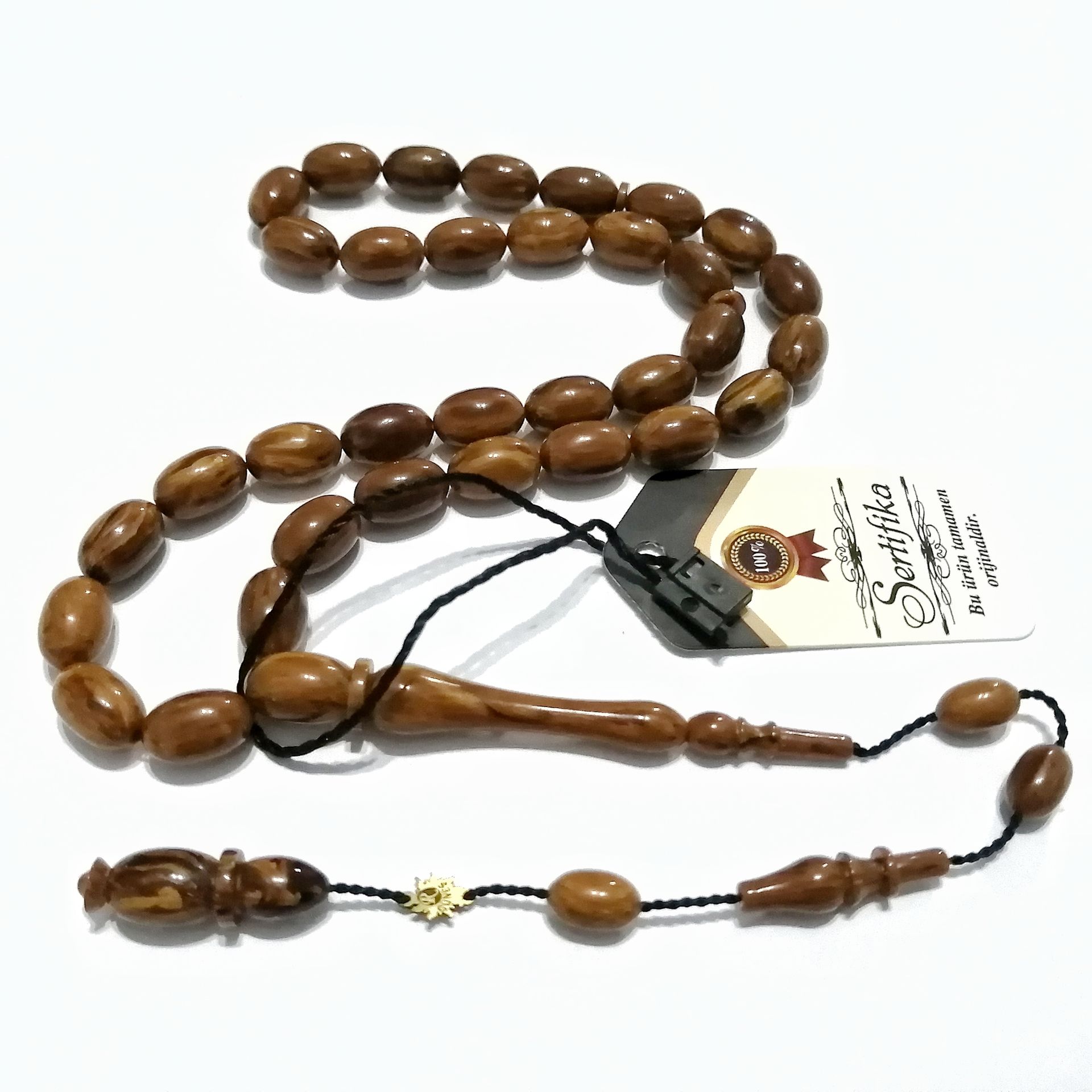 Sistem Püsküllü 06 Delim İmzalı Hatasız Hareli Badem Kesim Çubuk Katalin Tesbih