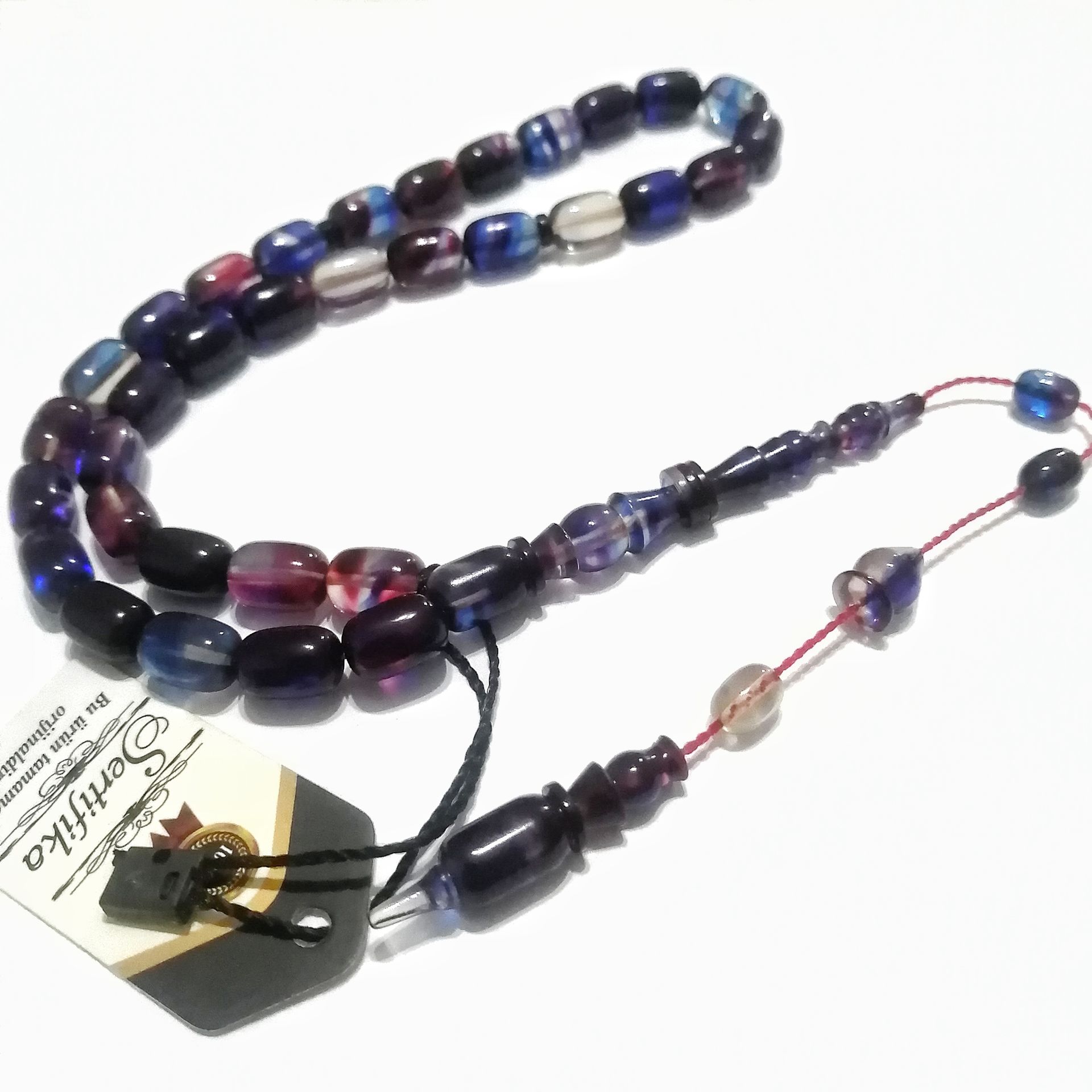 İmamesi Halkalı Sistem Püsküllü Hatasız Hareli Kapsül Kesim Sıkma Kehribar Tesbih