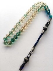 Kazaz Püsküllü Hareli Özel İşçilikli Ateş Kehribar Tesbih