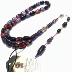 İmamesi Halkalı Sistem Püsküllü Hatasız Hareli Kapsül Kesim Sıkma Kehribar Tesbih