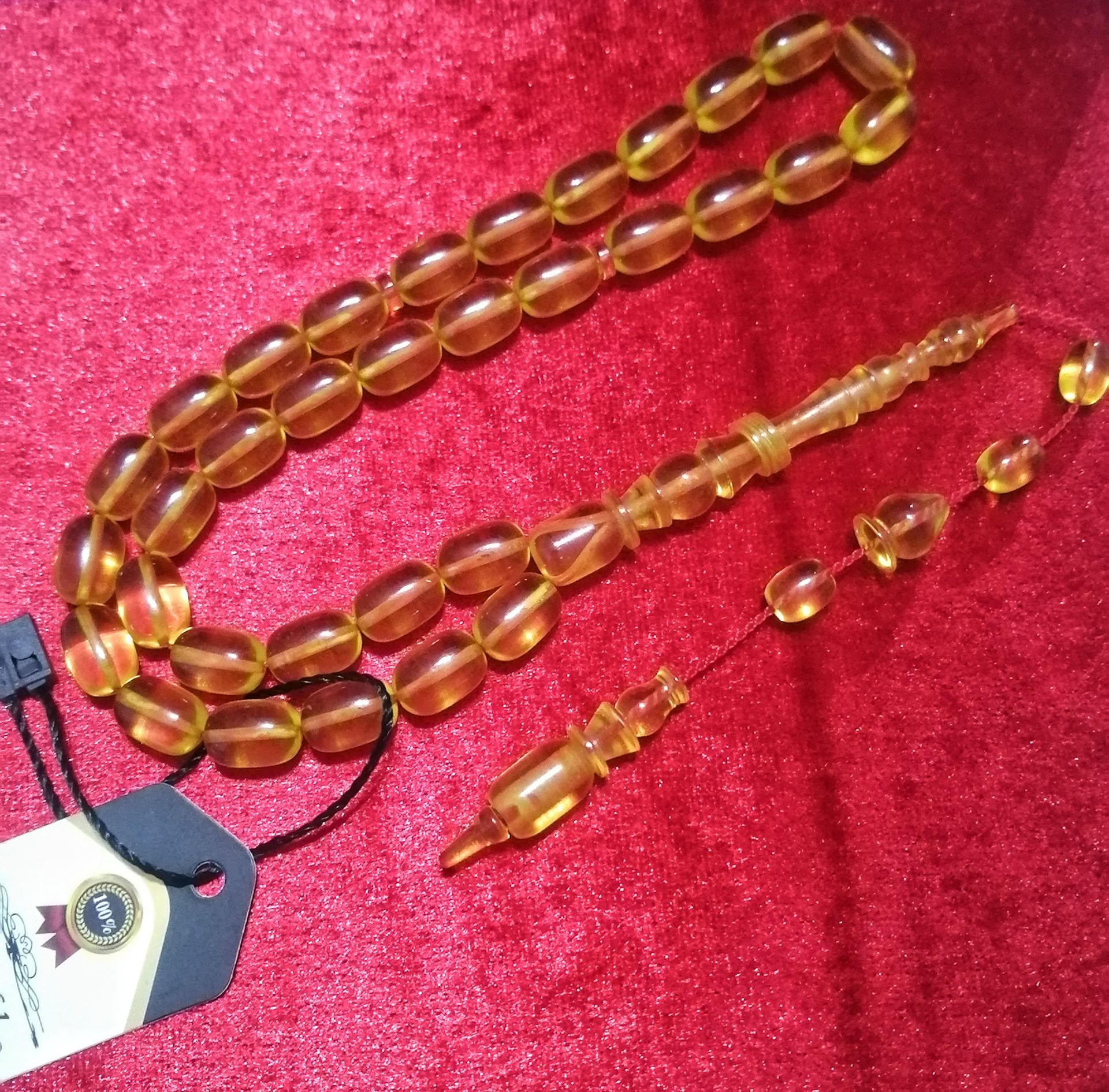 İmamesi Halkalı Sistem Püsküllü Hatasız Kapsül Kesim Ateş Kehribar Tesbih