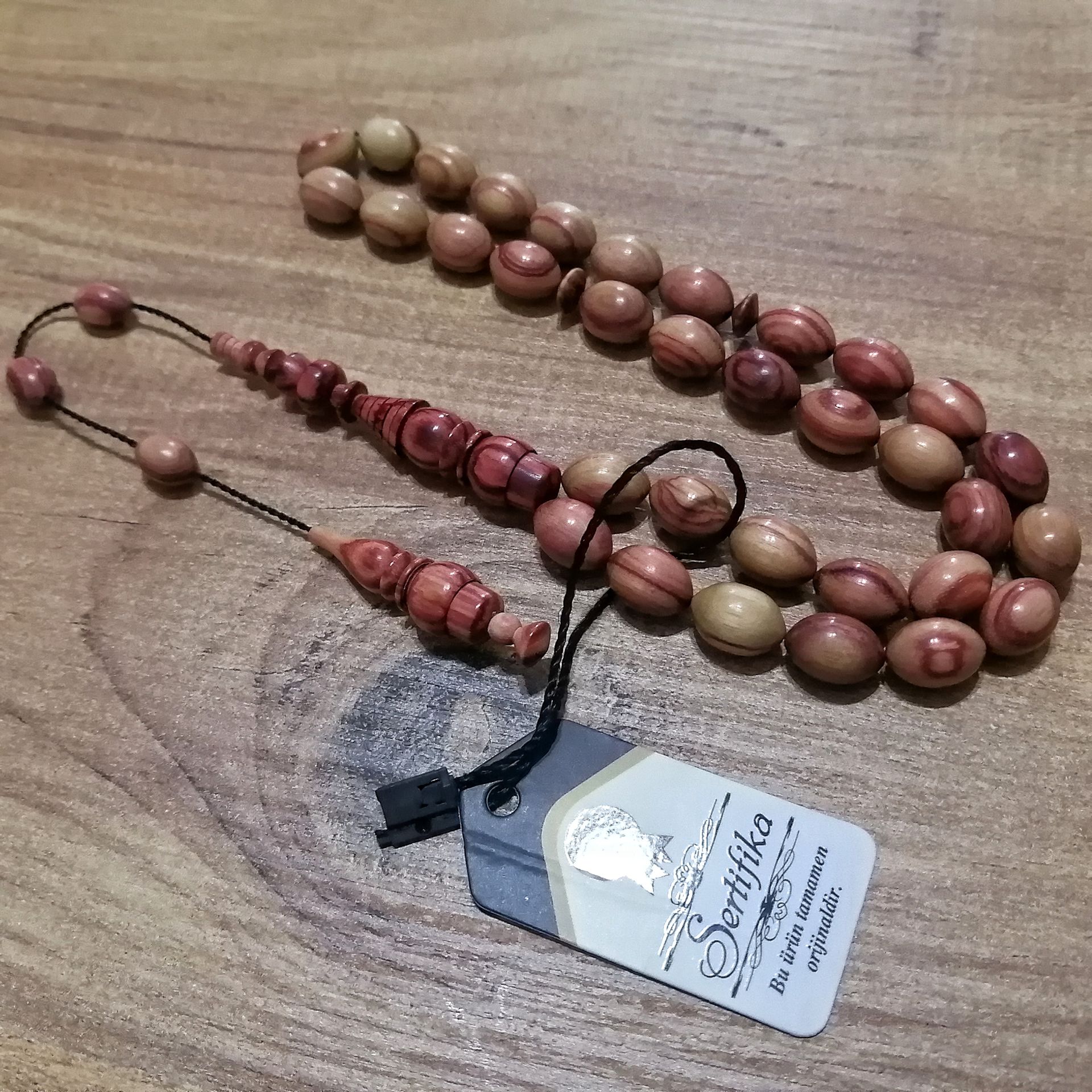 Sistem Püskül Tasarımlı Beyzi Kesim Japon Kirazı Tesbih