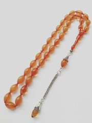 925 Ayar Gümüş Püsküllü Elde Yağ Gibi Çekimi Olan Birinci Sınıf Malzeme Yapımı  İşçilikli, Kolleksiyonluk  ve Günlük Çekime Uygun Sıkma Kehribar Tesbih