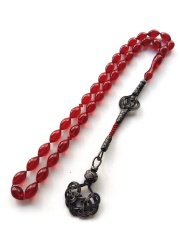 Kazaz Püsküllü Elde Yağ Gibi Çekimi Olan Birinci Sınıf Malzeme Yapımı İşçilikli, Kolleksiyonluk ve Günlük Çekime Uygun Ateş Kehribar Tesbih