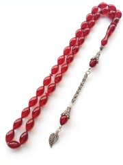 925 Ayar Gümüş Püsküllü Elde Yağ Gibi Çekimi Olan Birinci Sınıf Malzeme Yapımı  İşçilikli, Kolleksiyonluk  ve Günlük Çekime Uygun Ateş Kehribar Tesbih