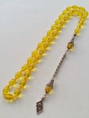 925 Ayar Gümüş Püsküllü Elde Yağ Gibi Çekimi Olan Birinci Sınıf Malzeme Yapımı  İşçilikli, Kolleksiyonluk  ve Günlük Çekime Uygun Ateş Kehribar Tesbih