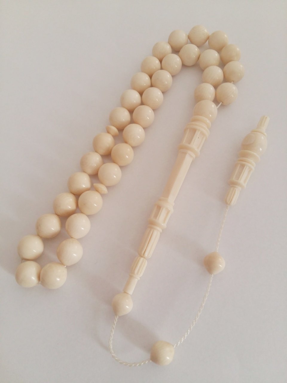 Imame ve Hitame Kalem işçilikli Sistem Püsküllü Fildişi Tesbih