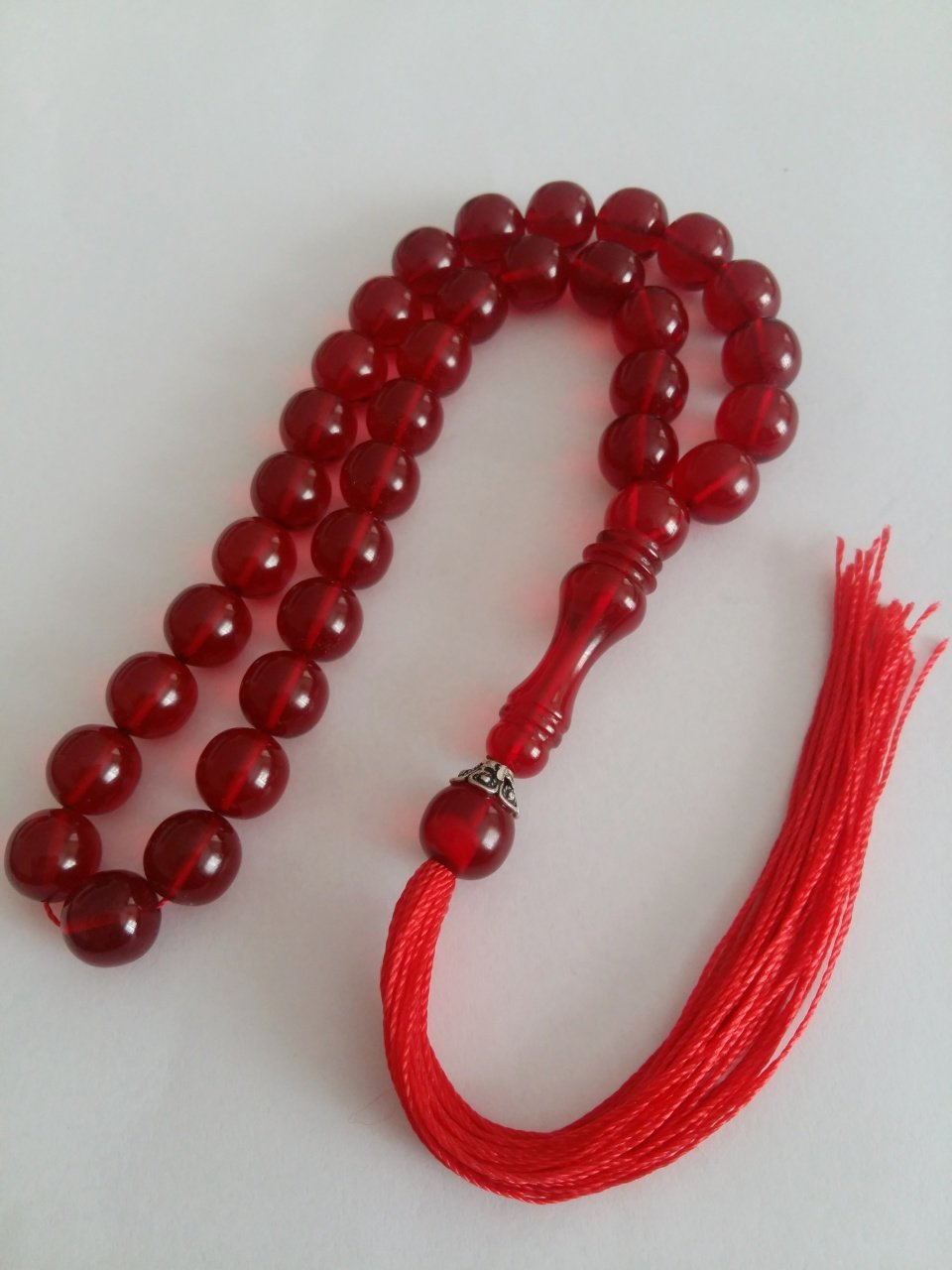 İp Püsküllü Ateş Kehribar Tesbih