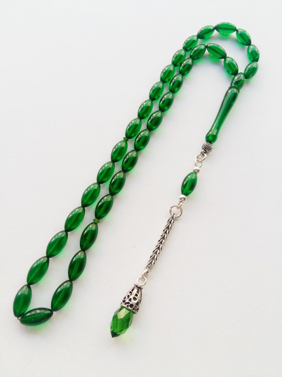 925 Ayar Gümüş Püsküllü Elde Yağ Gibi Çekimi Olan, Kolleksiyonluk ve Günlük Çekime Uygun Ateş Kehribar Tesbih