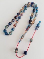 Sistem Püsküllü Göz Yaşı Damla Kesim Hareli Sıkma Kehribar Tesbih