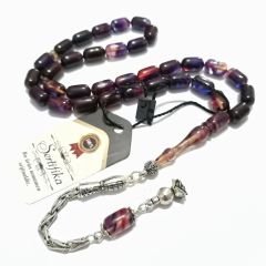 Gümüş Kaplama Alpaka Püsküllü Kapsül Kesim Renk Cümbüşü Sıkma Kehribar Tesbih