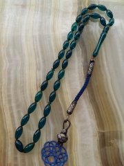 Kazaz Püsküllü Sıkma Kehribar Tesbih