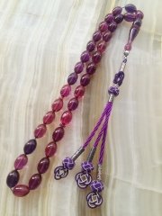 Kazaz Püsküllü Sıkma Kehribar Tesbih