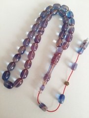 Sistem Püsküllü İmamesi İşçilikli Kapsül Kesim Sıkma Kehribar Tesbih