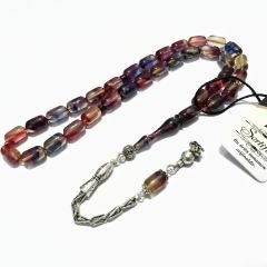 Gümüş Kaplama Alpaka Püsküllü Kapsül Kesim Renk Cümbüşü Sıkma Kehribar Tesbih