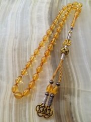 Kazaz Püsküllü Sıkma Kehribar Tesbih