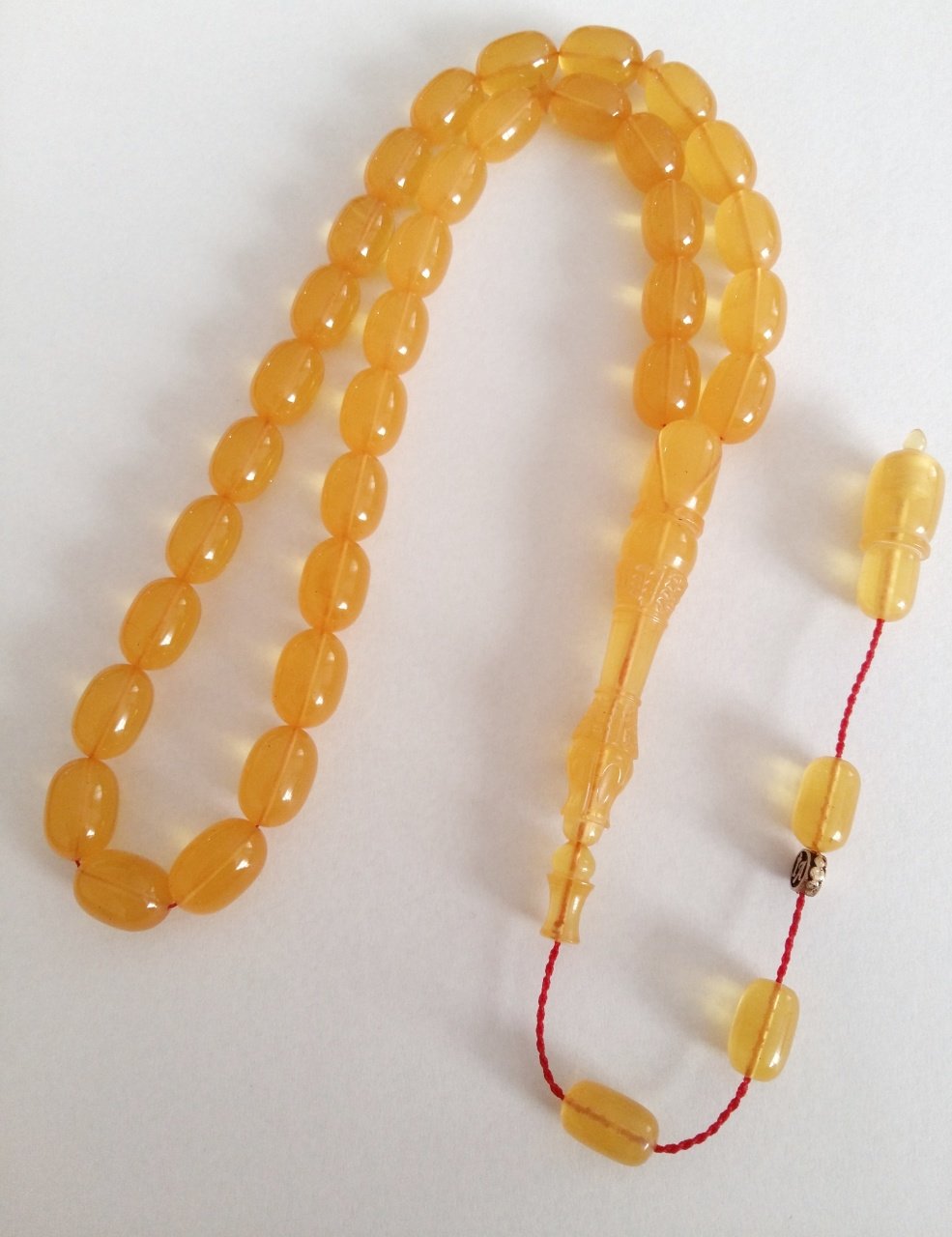 Sistem Püsküllü İmamesi İşçilikli Kapsül Kesim Sıkma Kehribar Tesbih