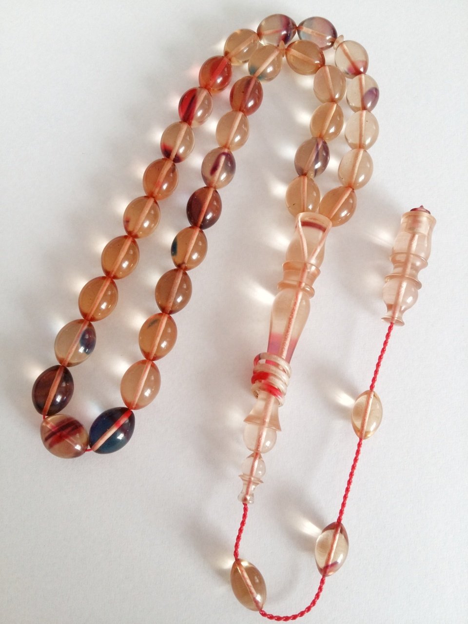 Sistem Püsküllü İmamesi Halkalı Tombul Beyzi Kesim Sıkma Kehribar Tesbih