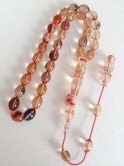 Sistem Püsküllü İmamesi Halkalı Tombul Beyzi Kesim Sıkma Kehribar Tesbih