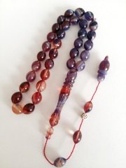 Sistem Püsküllü İmamesi İşçilikli Yoğun Hareli Tombul Beyzi Kesim Sıkma Kehribar Tesbih