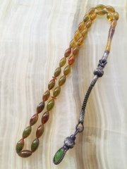 Kazaz Püsküllü Elde Yağ Gibi Çekimi Olan, Kolleksiyonluk ve Günlük Çekime Uygun Sıkma Kehribar Tesbih