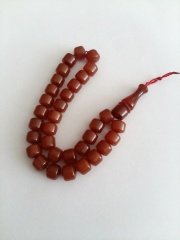 Teker Kesim Sıkma Kehribar Tesbih