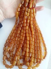 Eskitme Model Dik Hareli Çubuk malz. Sıkma kehribar Tesbih