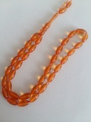 Minik Boy Arpa Kesim Ateş Kehribar Tesbih