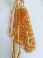 Sarı Şeffaf Kesme Model Ateş Kehribar Tesbih