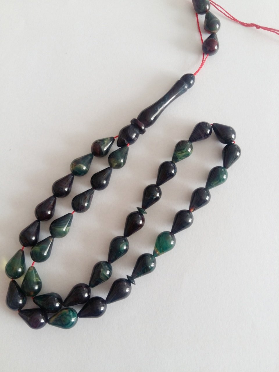 Göz Yaşı Damla Kesim Yoğun Hareli Sıkma Kehribar Tesbih