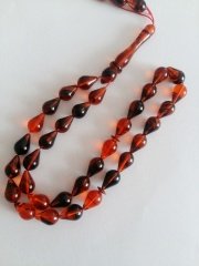 Göz Yaşı Damla Kesim Hareli Sıkma Kehribar Tesbih